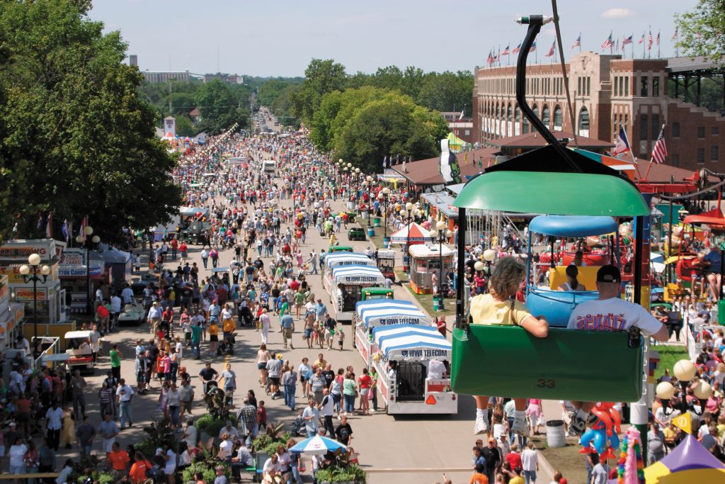 aerial view of Iowa state fair